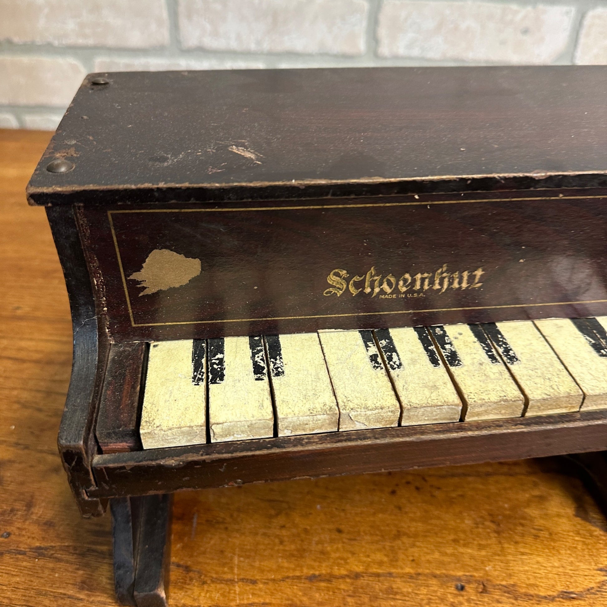 Antique Schoenhut 9 Key Upright Wood Toy Piano Victorian Child's Toy