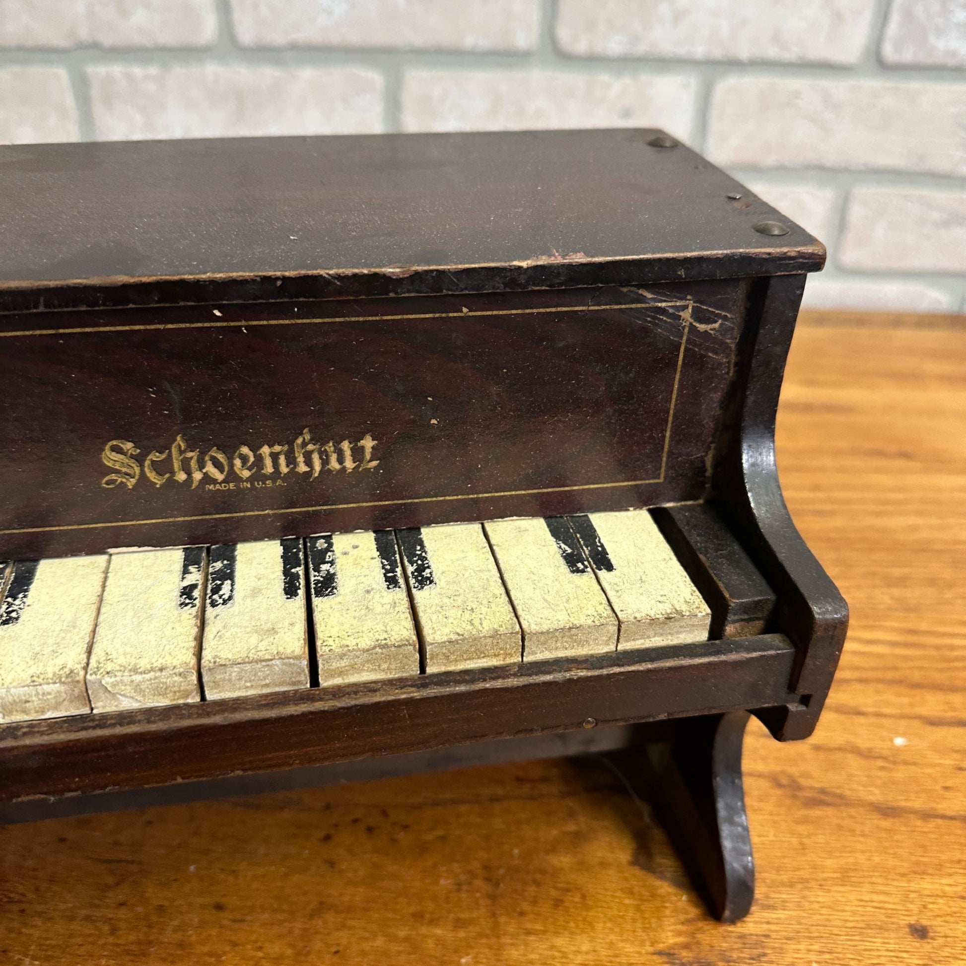 Antique Schoenhut 9 Key Upright Wood Toy Piano Victorian Child's Toy