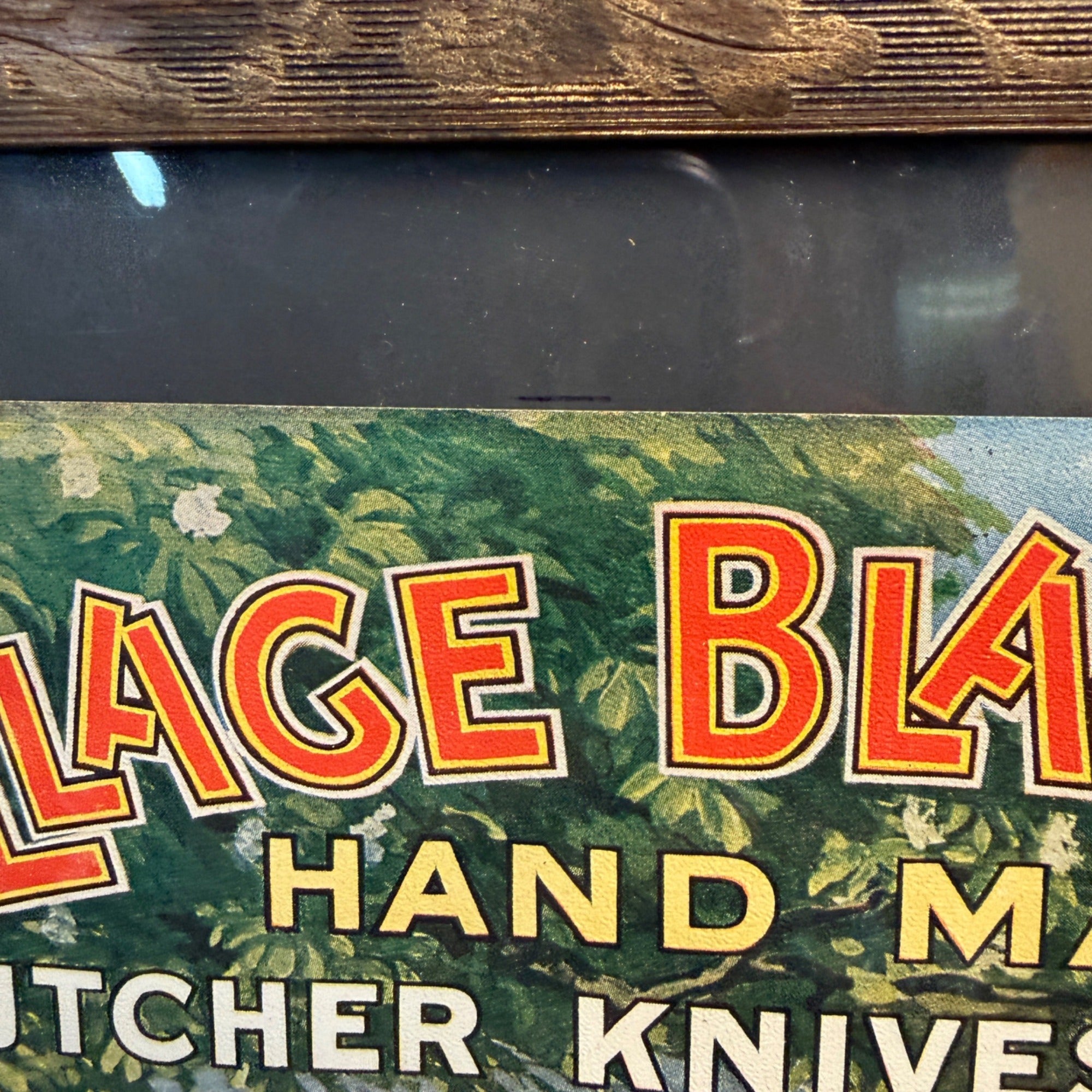 Vintage Village Blacksmith Butcher Knives & Tools Paper Sign Watertown Wisconsin