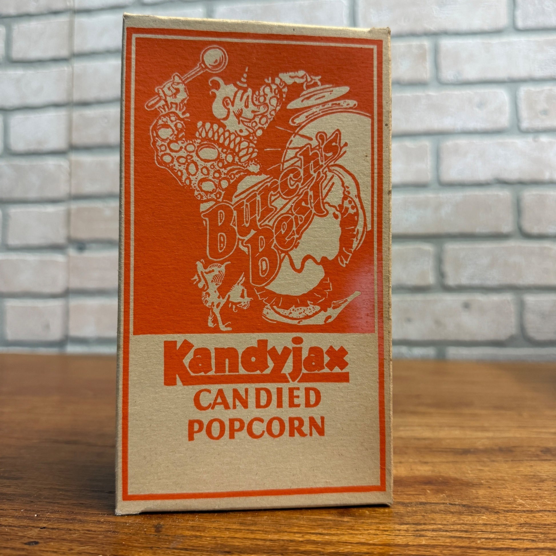 Vintage Kandyjax Burch's Best Popcorn Box Advertising Movie Theater Clown