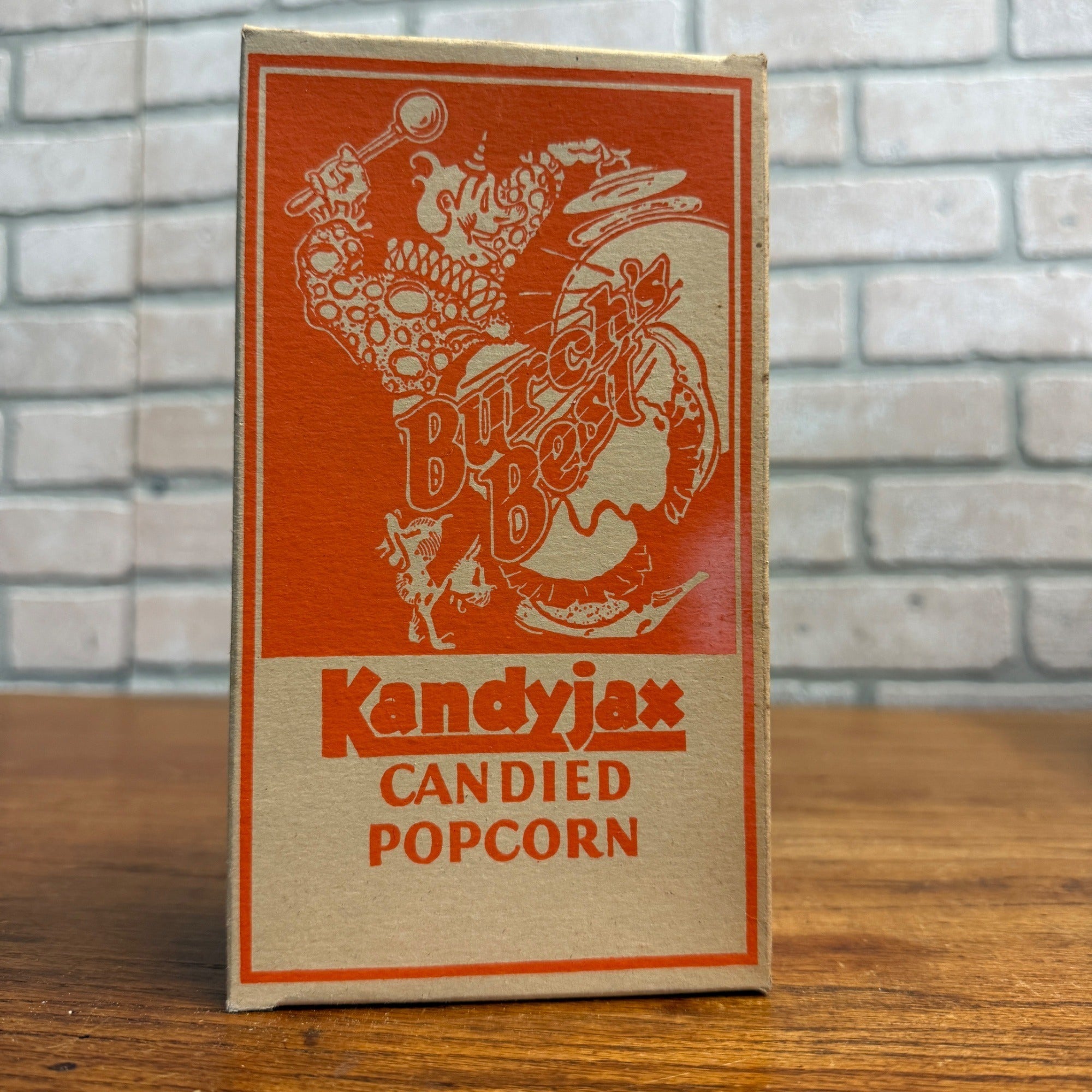 Vintage Kandyjax Burch's Best Popcorn Box Advertising Movie Theater Clown