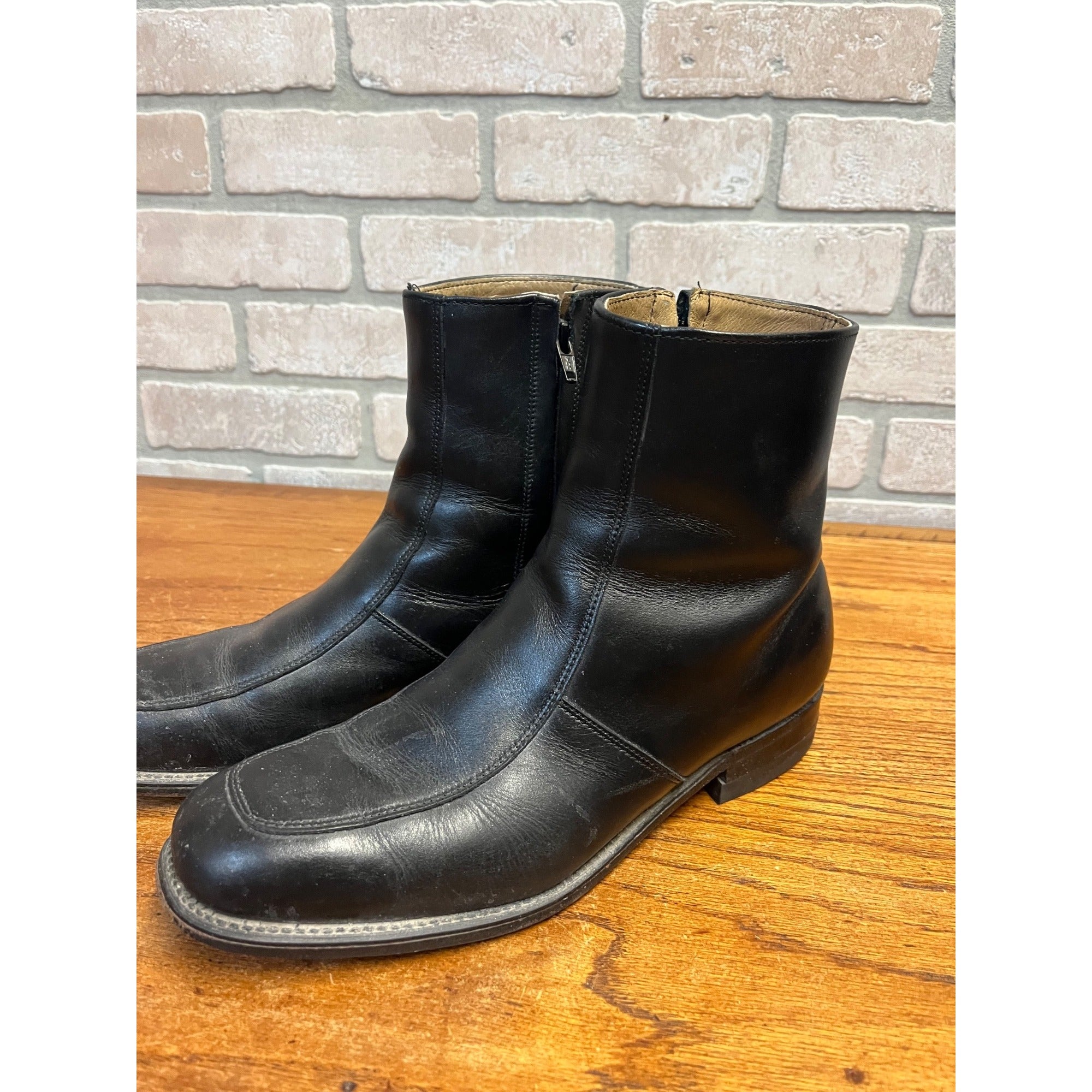 Vintage Executive Imperial Dress Boots Black Leather Zipper-Side Men’s Size 9.5