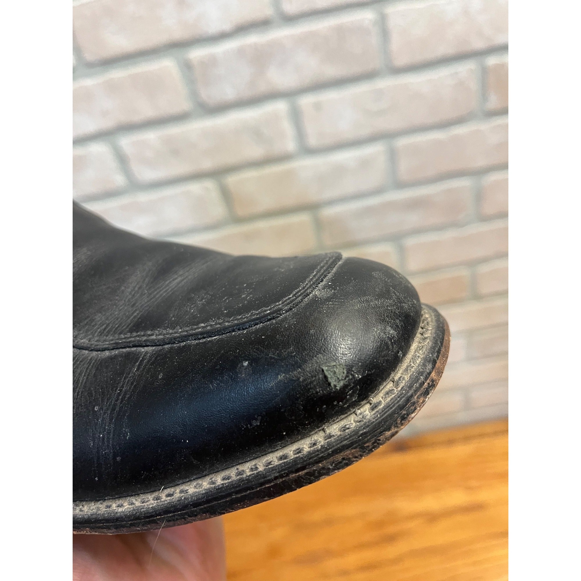 Vintage Executive Imperial Dress Boots Black Leather Zipper-Side Men’s Size 9.5