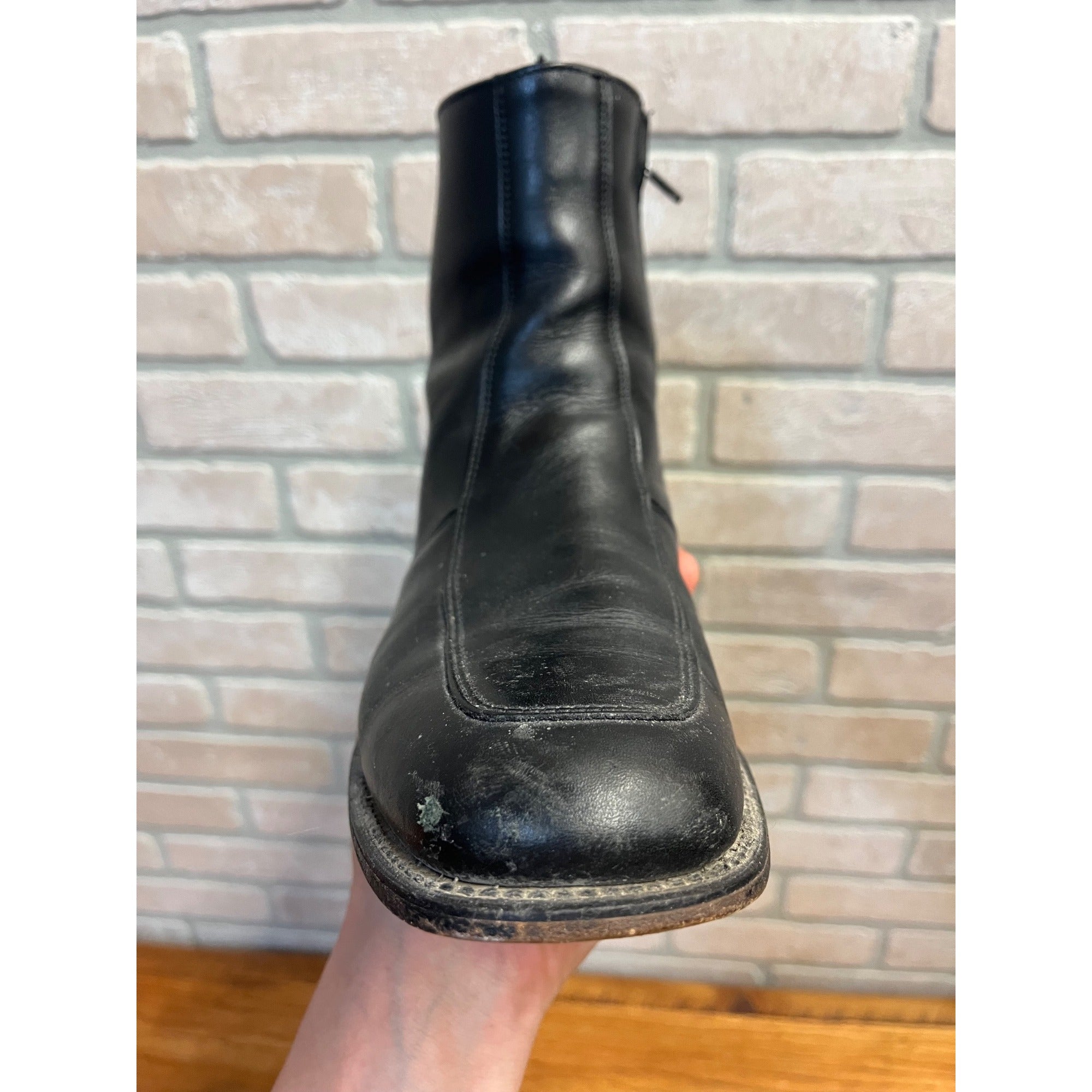 Vintage Executive Imperial Dress Boots Black Leather Zipper-Side Men’s Size 9.5