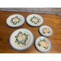 Taylor Louisville Stoneware Dinner Plates Set Flowers Dishes