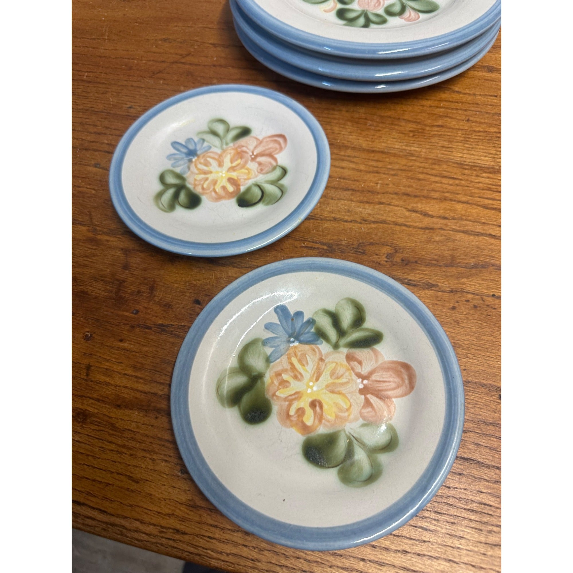 Taylor Louisville Stoneware Dinner Plates Set Flowers Dishes
