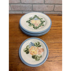Taylor Louisville Stoneware Dinner Plates Set Flowers Dishes