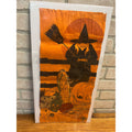 Antique Vintage Halloween Crepe Paper Panel Witch Veggie JOL 9" x 20"