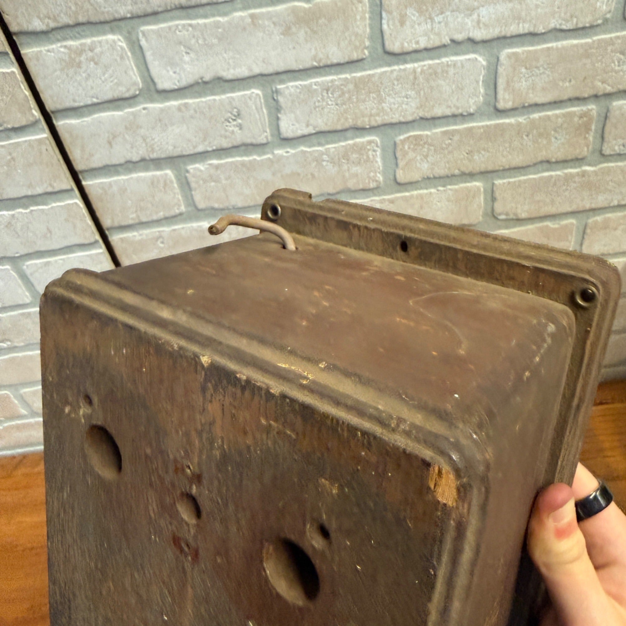 Vintage Andrae Milwaukee Wisconsin Ringer Box Telephone 1910s Oak Box