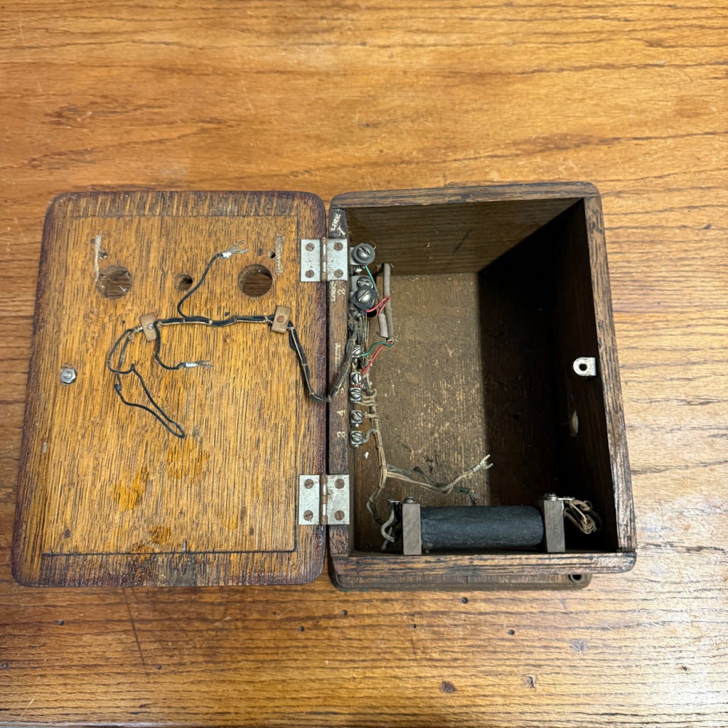 Vintage Andrae Milwaukee Wisconsin Ringer Box Telephone 1910s Oak Box
