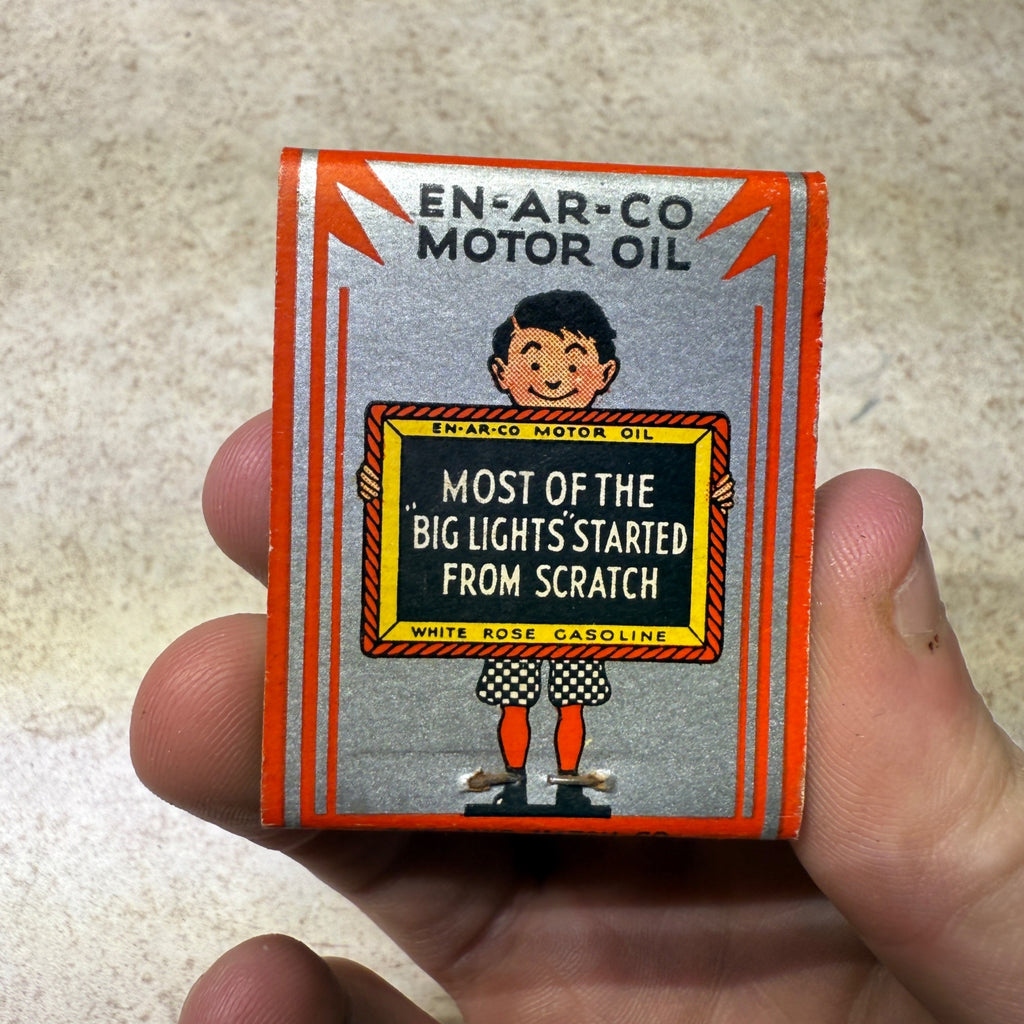 Bakkom Bros Zenda Wis En-Ar-Co Oil White Rose Advertising Matchbook