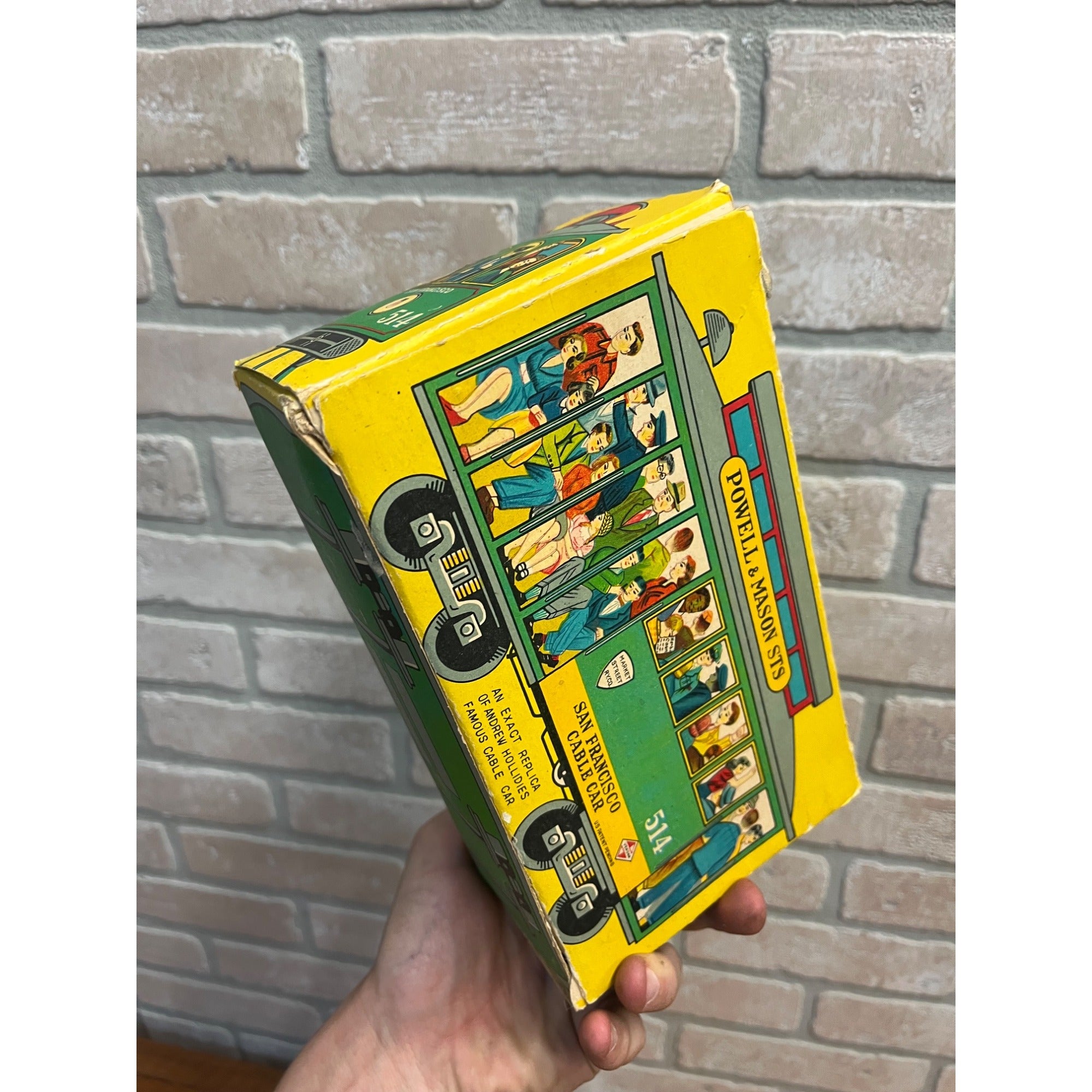 Vintage 1950s Powell & Mason San Francisco Cable Car Trolley Tin Litho Toy + Box