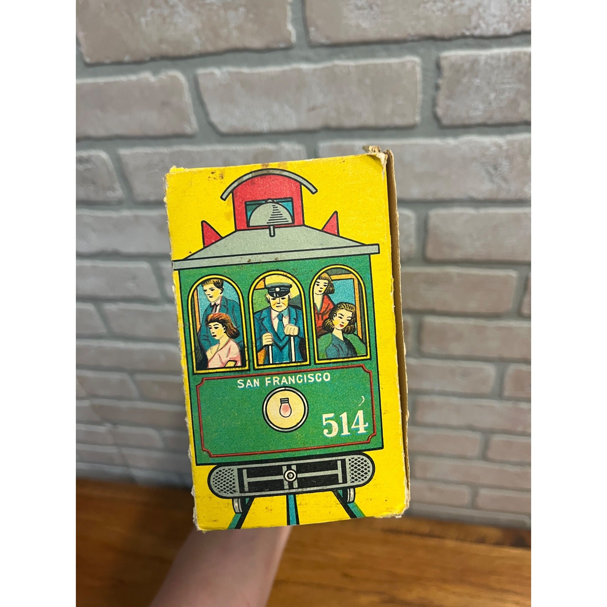 Vintage 1950s Powell & Mason San Francisco Cable Car Trolley Tin Litho Toy + Box