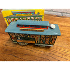 Vintage 1950s Powell & Mason San Francisco Cable Car Trolley Tin Litho Toy + Box