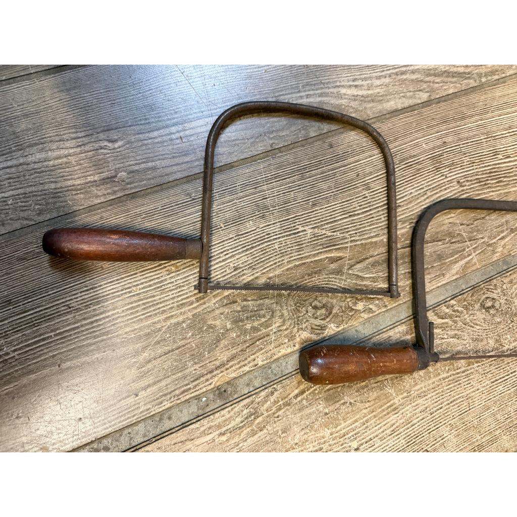 Antique Set of Two (2) Coping Saws Wood and Metal Fabrication Woodworking Hand Tools Circa 1950's