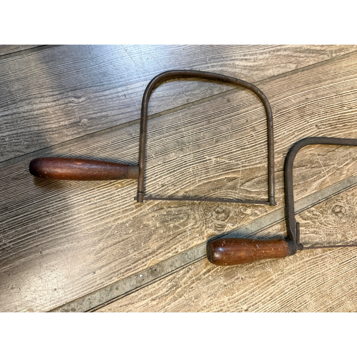 Antique Set of Two (2) Coping Saws Wood and Metal Fabrication Woodworking Hand Tools Circa 1950's
