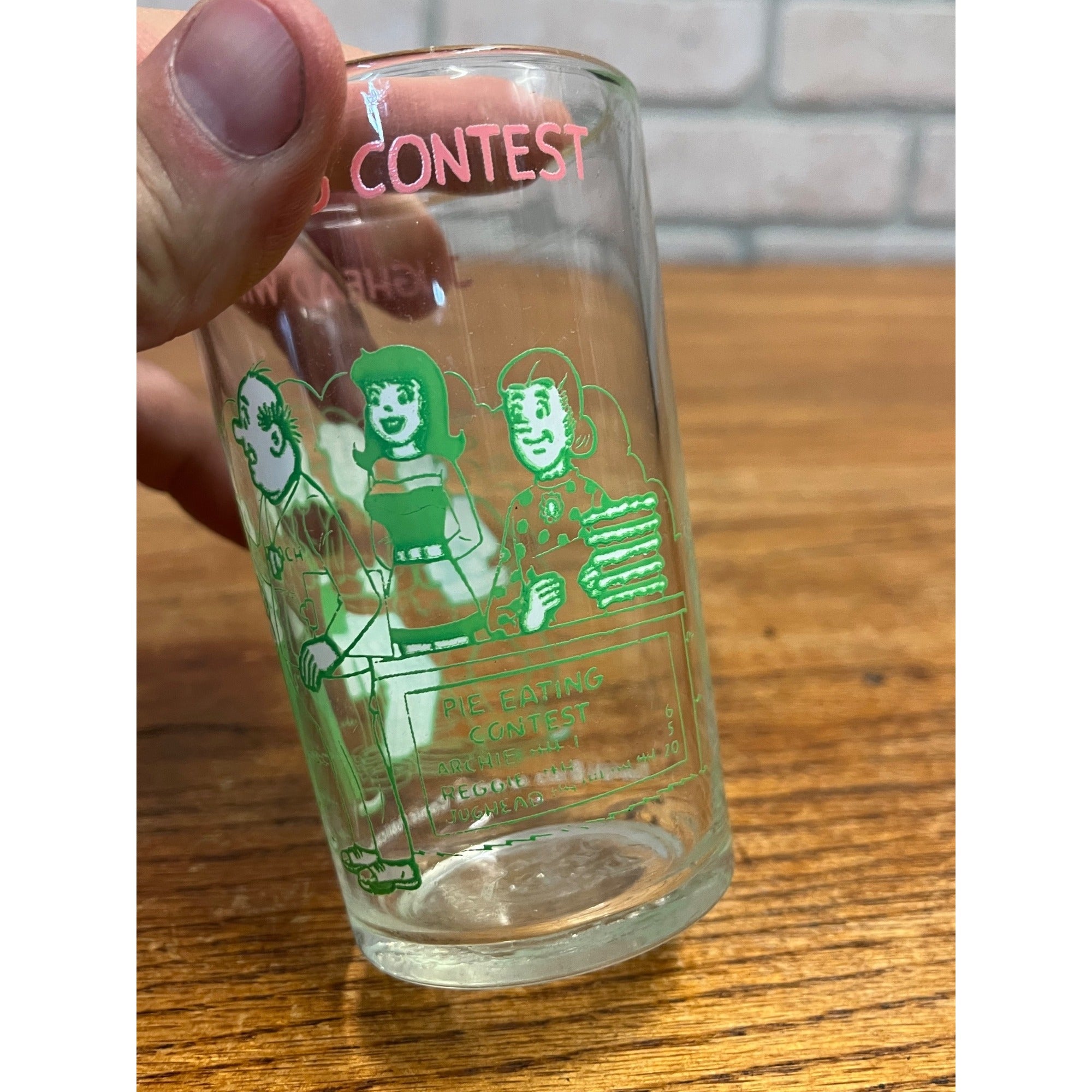 Vintage 1973 Archie Jelly/Juice Glass Jughead Wins Pie Eating Contest Welches