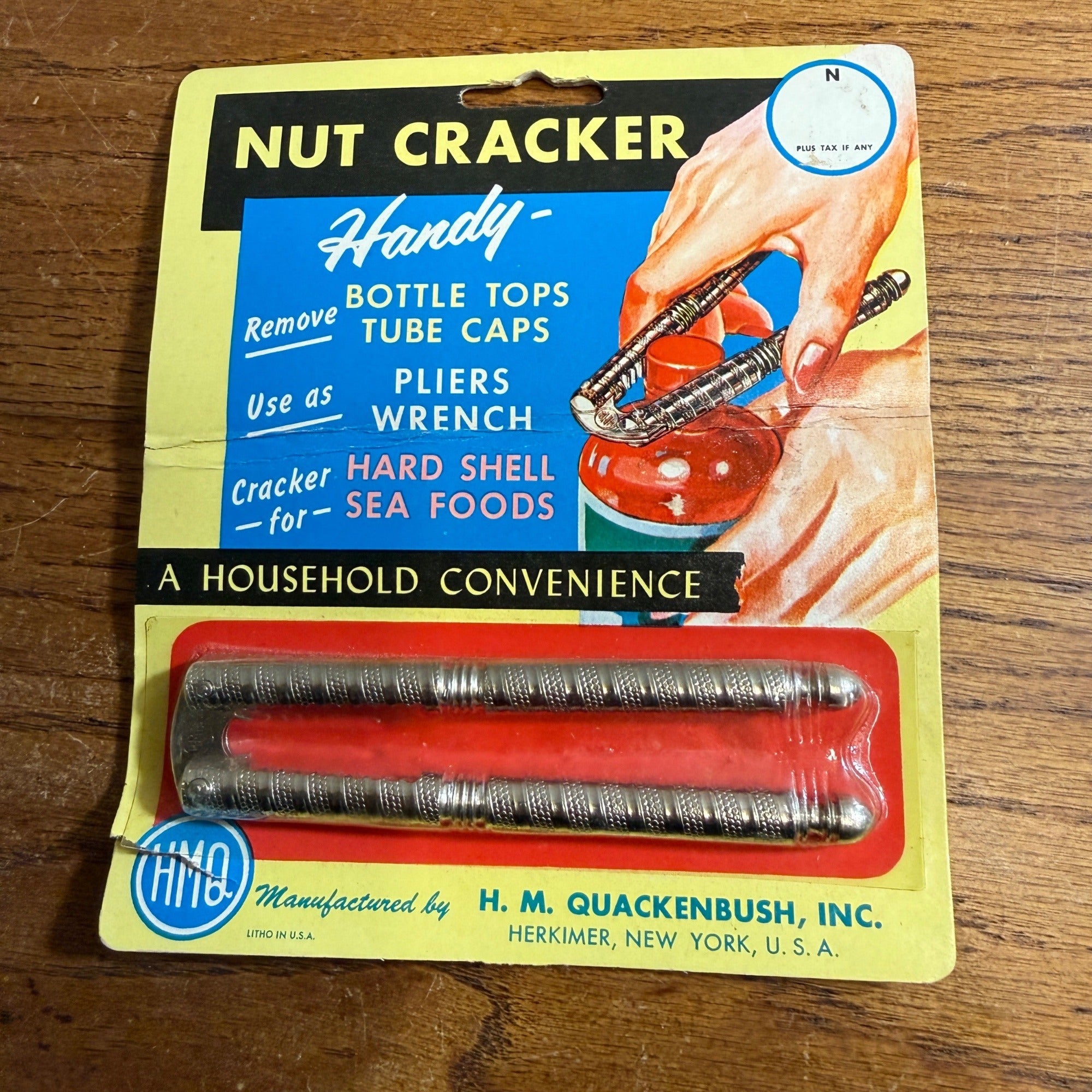 Vintage 1950s HMQ Nut Cracker Kitchen Tool Quakenbush NOS New Old Stock