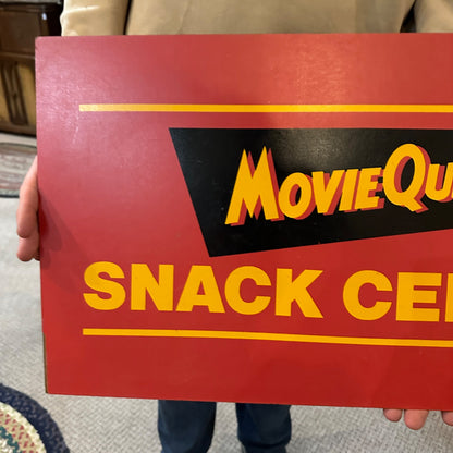 Vtg 80's MOVIE QUIK Snack Center Wooden 7 Eleven Convienience Store Display Sign