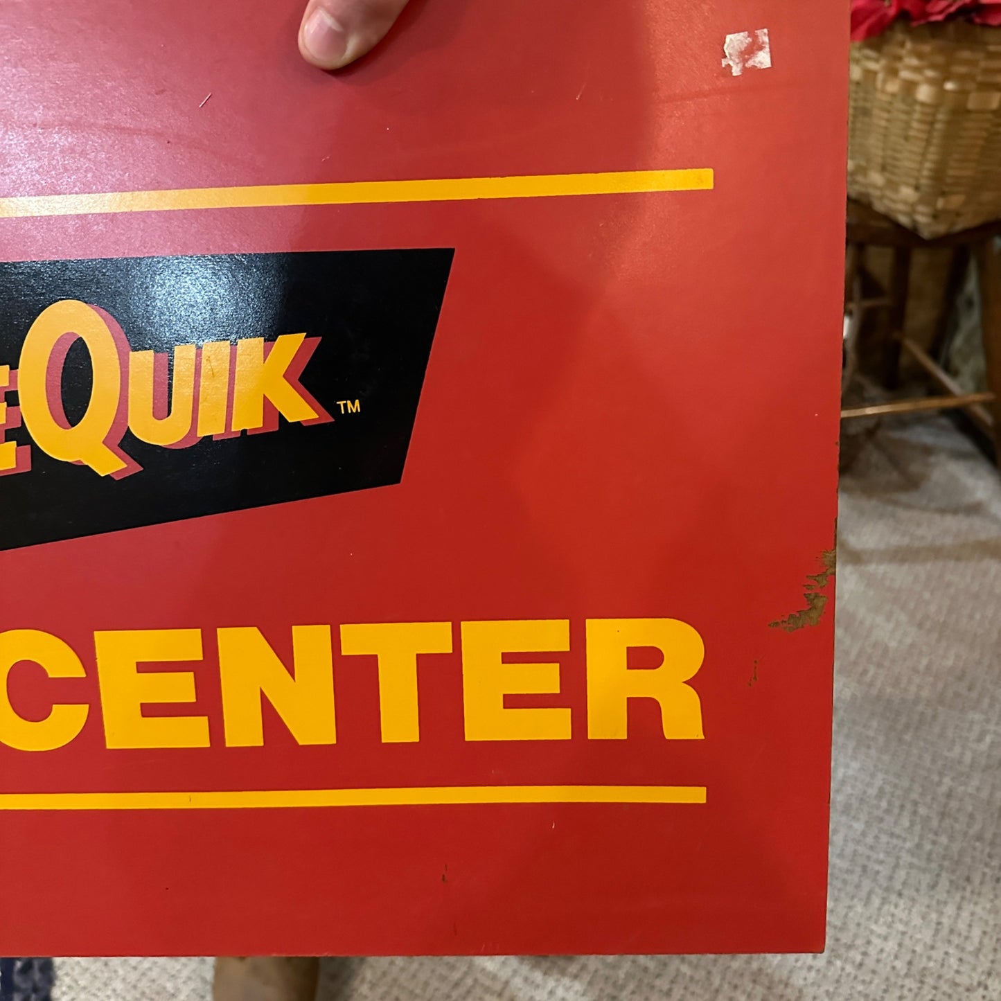 Vtg 80's MOVIE QUIK Snack Center Wooden 7 Eleven Convienience Store Display Sign