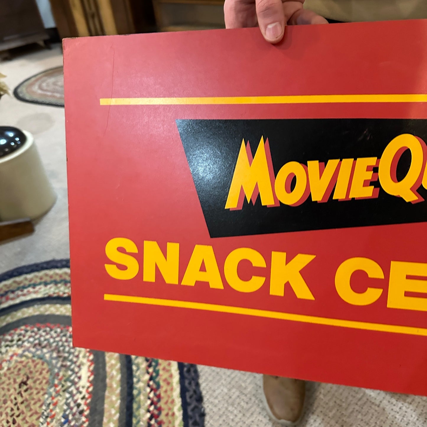 Vtg 80's MOVIE QUIK Snack Center Wooden 7 Eleven Convienience Store Display Sign