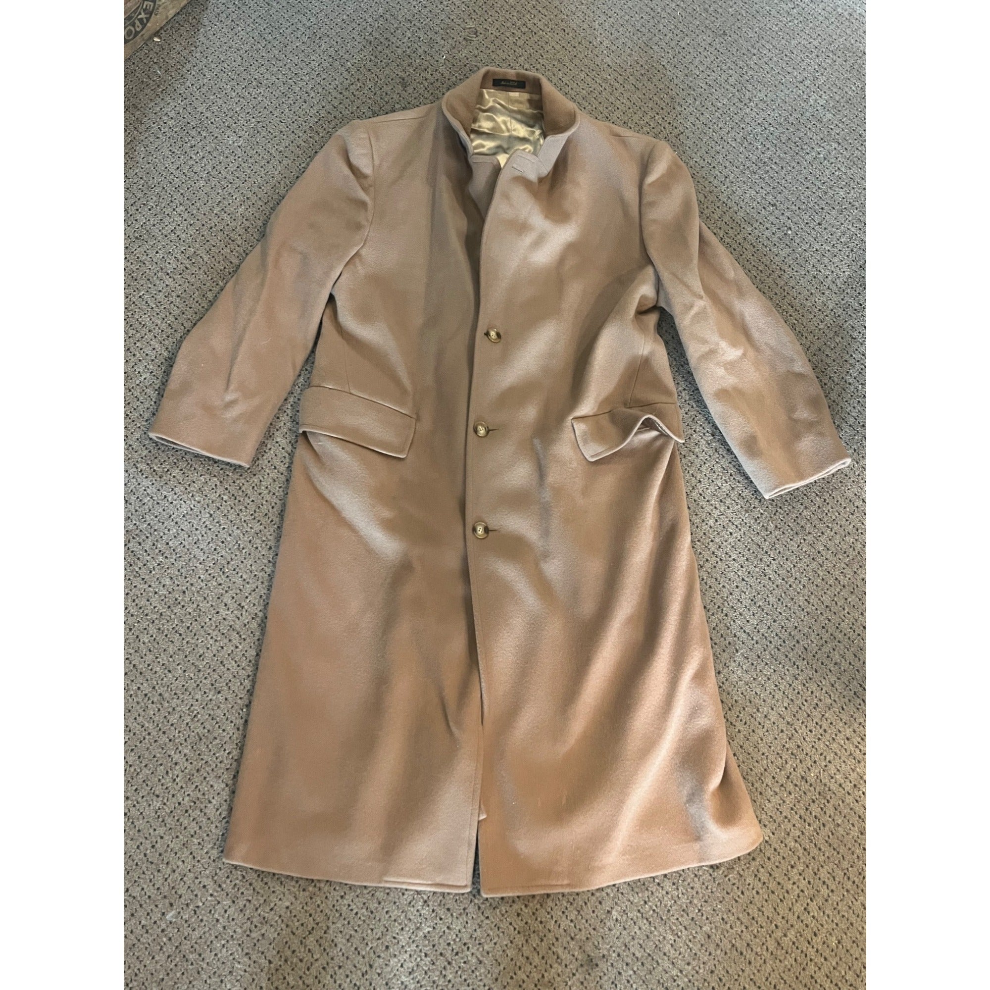 Vintage 90s London Fog Trench Coat Beige Tan Jacket Mens Sz 44 Long