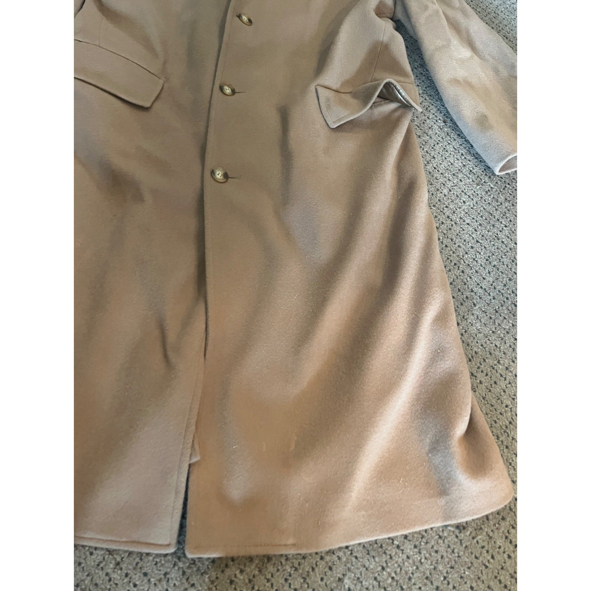 Vintage 90s London Fog Trench Coat Beige Tan Jacket Mens Sz 44 Long