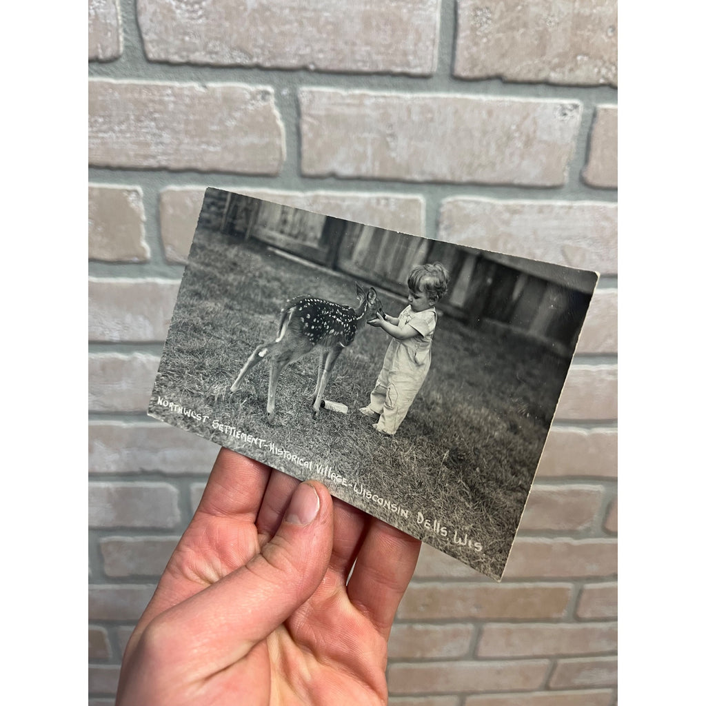 Vintage Postcard RPPC Northwest Settlement Historical Village, Wisconsin Dells