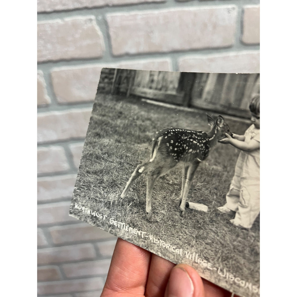 Vintage Postcard RPPC Northwest Settlement Historical Village, Wisconsin Dells