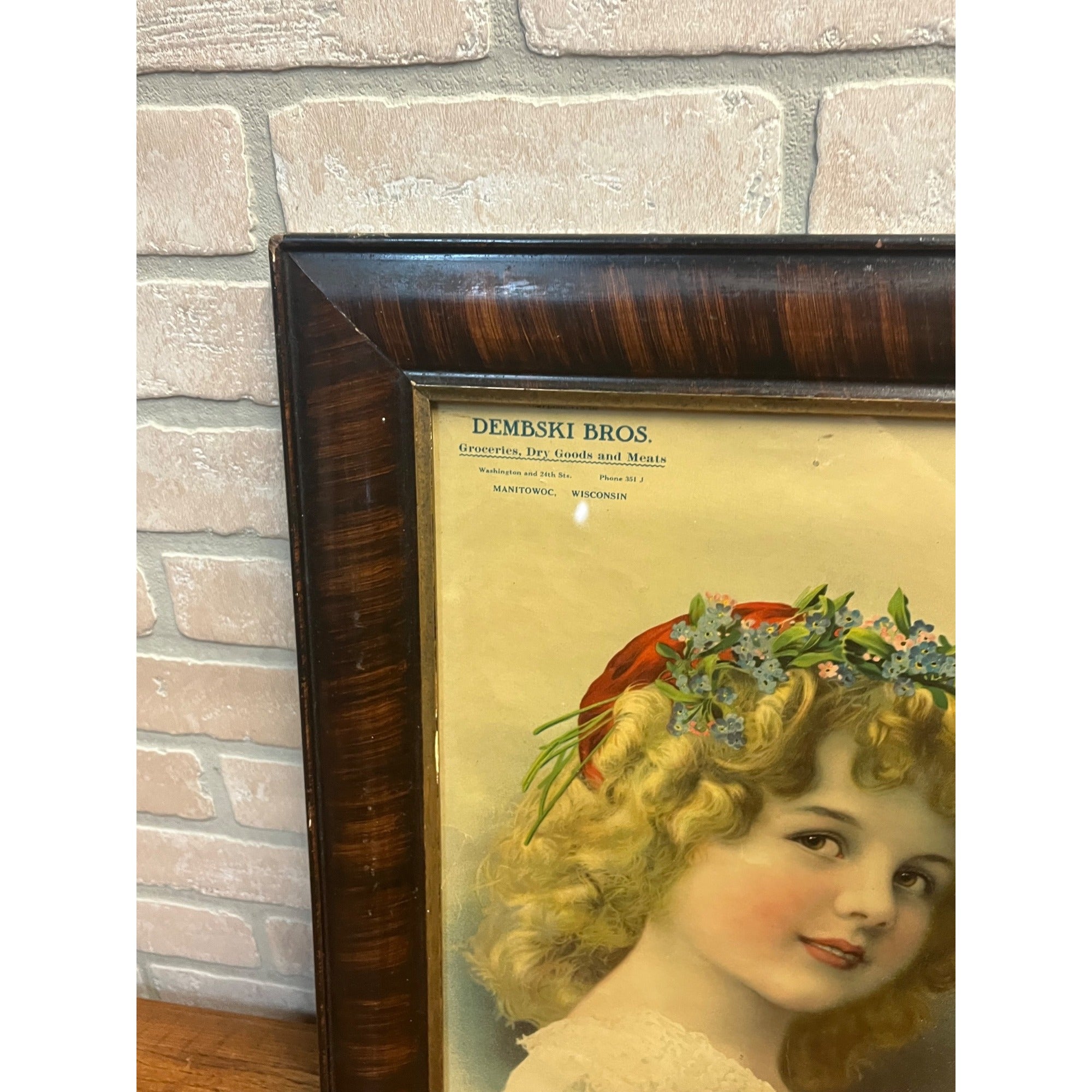 Dembski Bros Manitowoc Wis Advertising Litho Print Ornate Victorian Frame