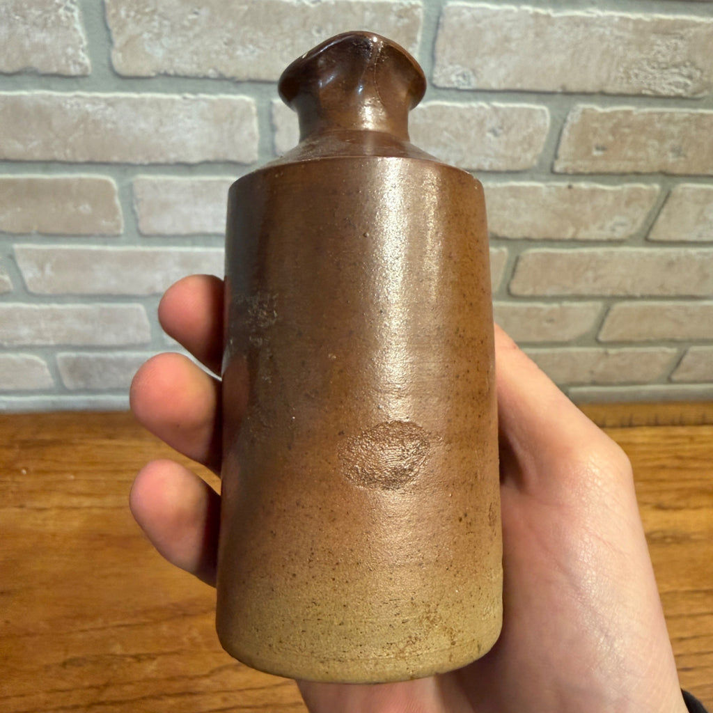 Antique Notts Lovatt & Lovatt Brown Salt Glaze Stoneware Pottery Ink Bottle