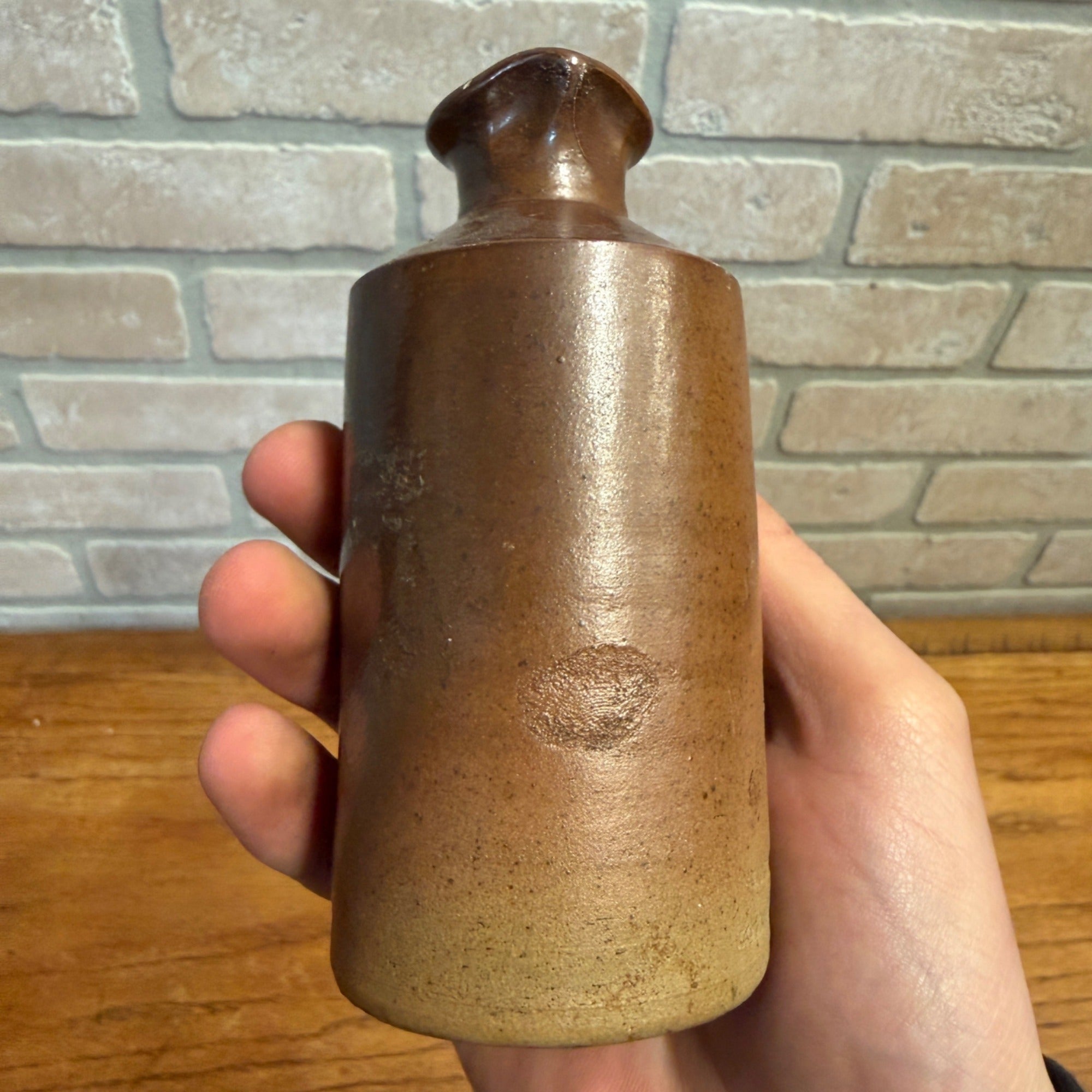 Antique Notts Lovatt & Lovatt Brown Salt Glaze Stoneware Pottery Ink Bottle