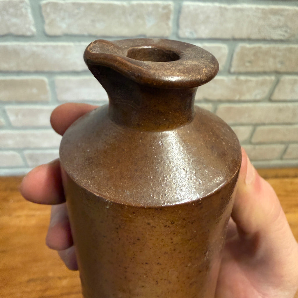 Antique Notts Lovatt & Lovatt Brown Salt Glaze Stoneware Pottery Ink Bottle