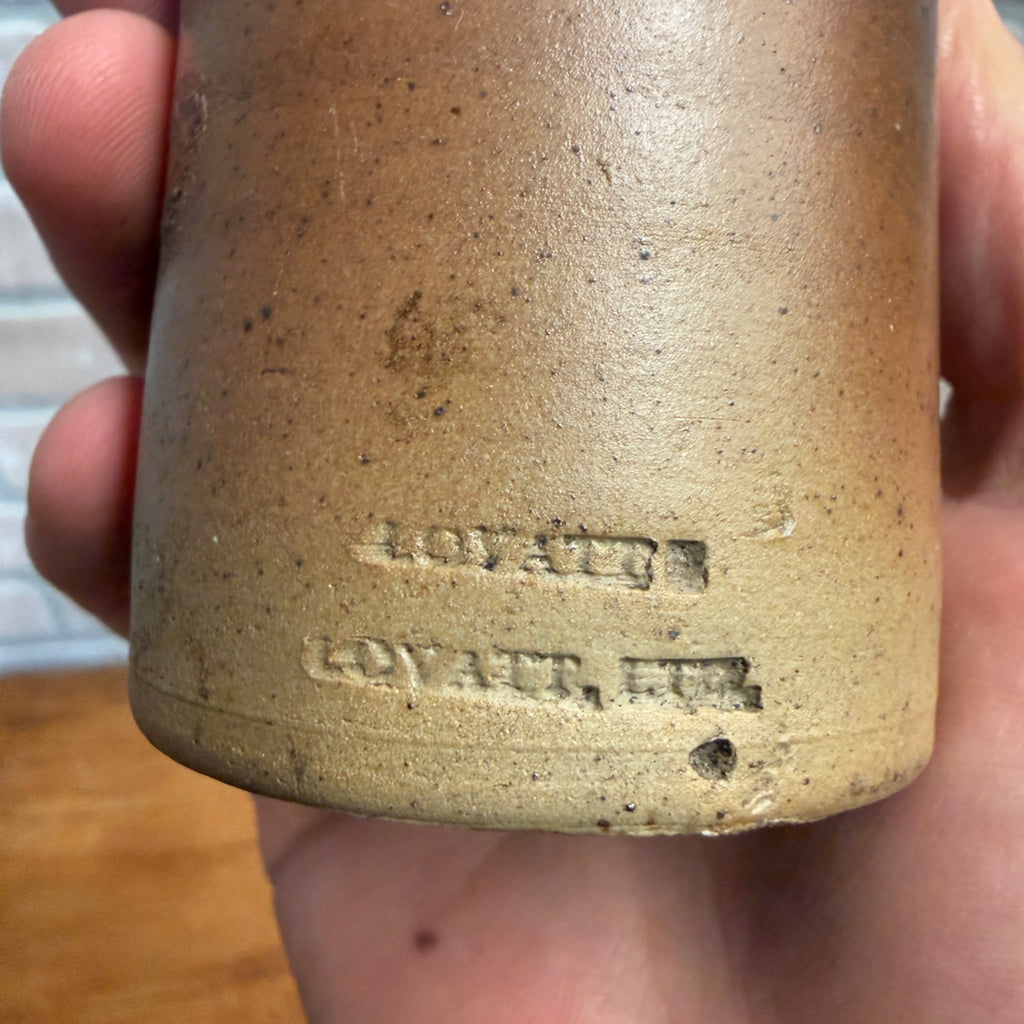 Antique Notts Lovatt & Lovatt Brown Salt Glaze Stoneware Pottery Ink Bottle