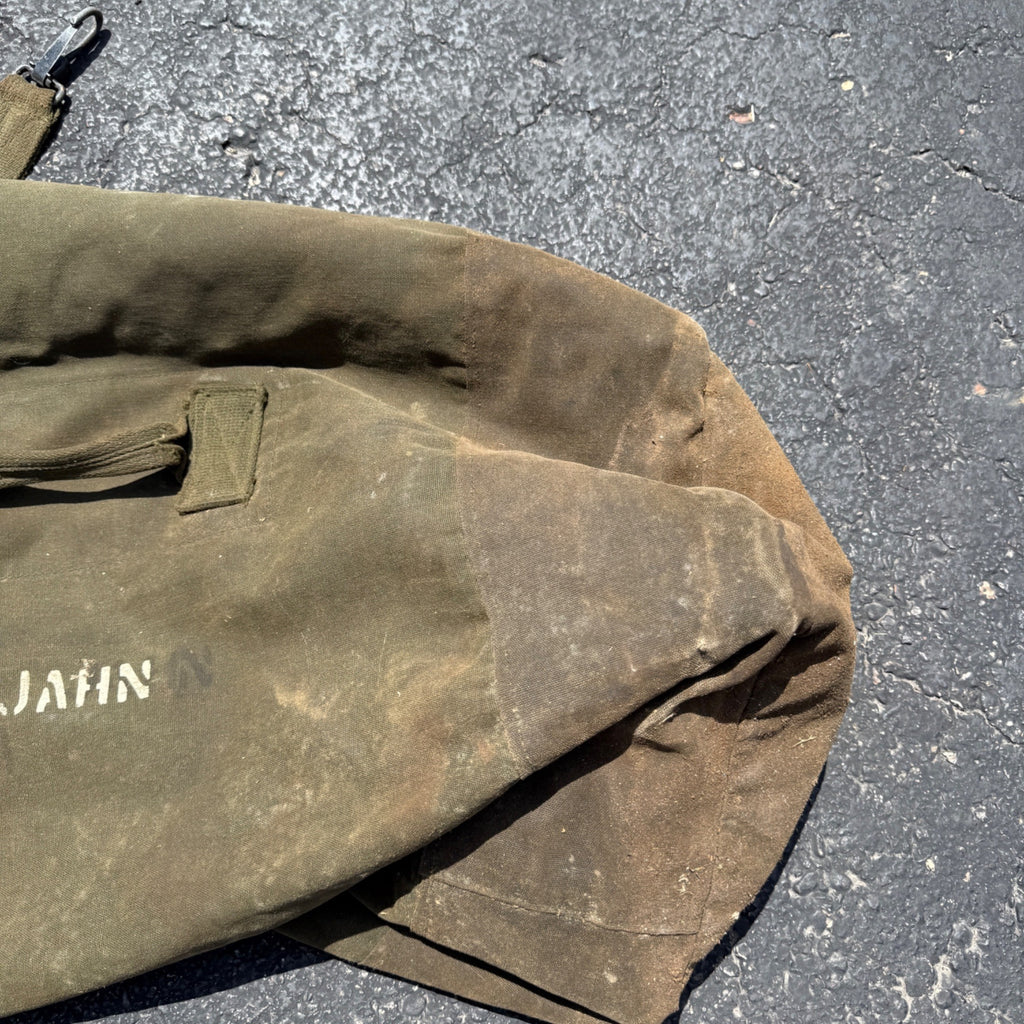 Vintage US Military Canvas Duffel Sea Bag Named Vietnam Era Army GI Canvas