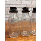 Vintage Lot 3 Mojonnier 1/2 Pint Glass Milk Sample Testing Bottles W/ Stoppers