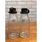 Vintage Lot 3 Mojonnier 1/2 Pint Glass Milk Sample Testing Bottles W/ Stoppers