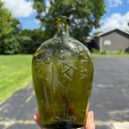 For Pikes Peak Flask Bottle Olive Green Glass Quart 1960s Reproduction