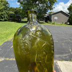 For Pikes Peak Flask Bottle Olive Green Glass Quart 1960s Reproduction