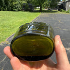 For Pikes Peak Flask Bottle Olive Green Glass Quart 1960s Reproduction