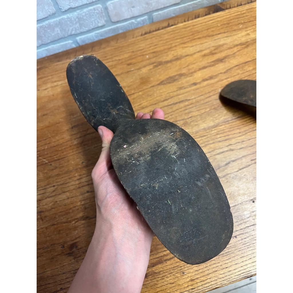 Antique Cast Iron Cobbler Tool Double Head Anvil Boots Shoe Repair Mold Lot (2)