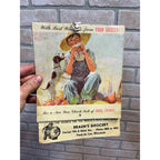 Vintage 1941 Braun's Grocery Advertising Calendar Sign Fond du Lac Wis WI
