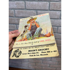 Vintage 1941 Braun's Grocery Advertising Calendar Sign Fond du Lac Wis WI