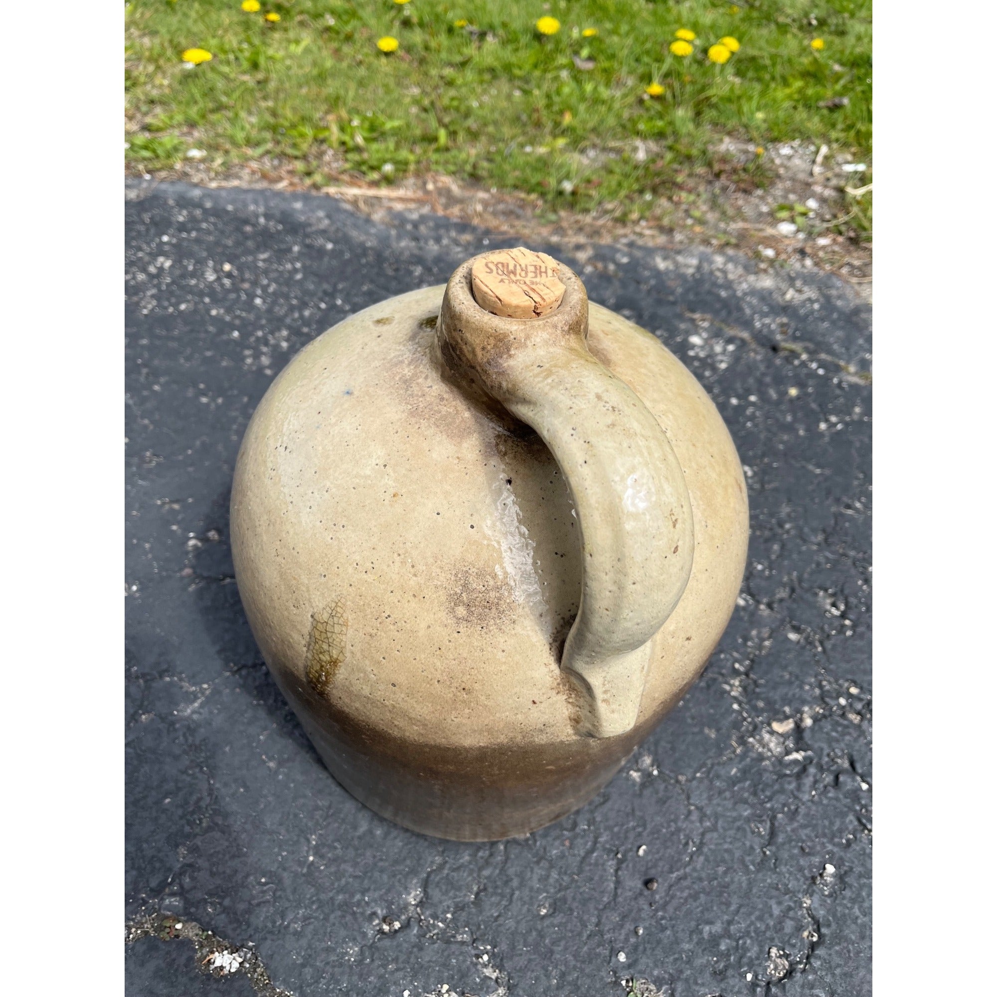 Primitive 19th c. Salt Glazed Stoneware Jug E.S. & B Cobalt Newbrighton PA 2 Gal