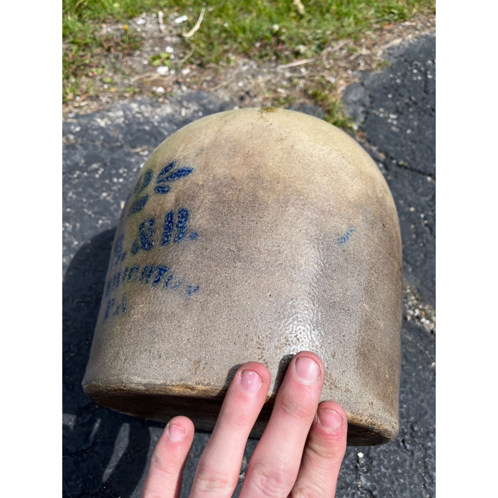 Primitive 19th c. Salt Glazed Stoneware Jug E.S. & B Cobalt Newbrighton PA 2 Gal