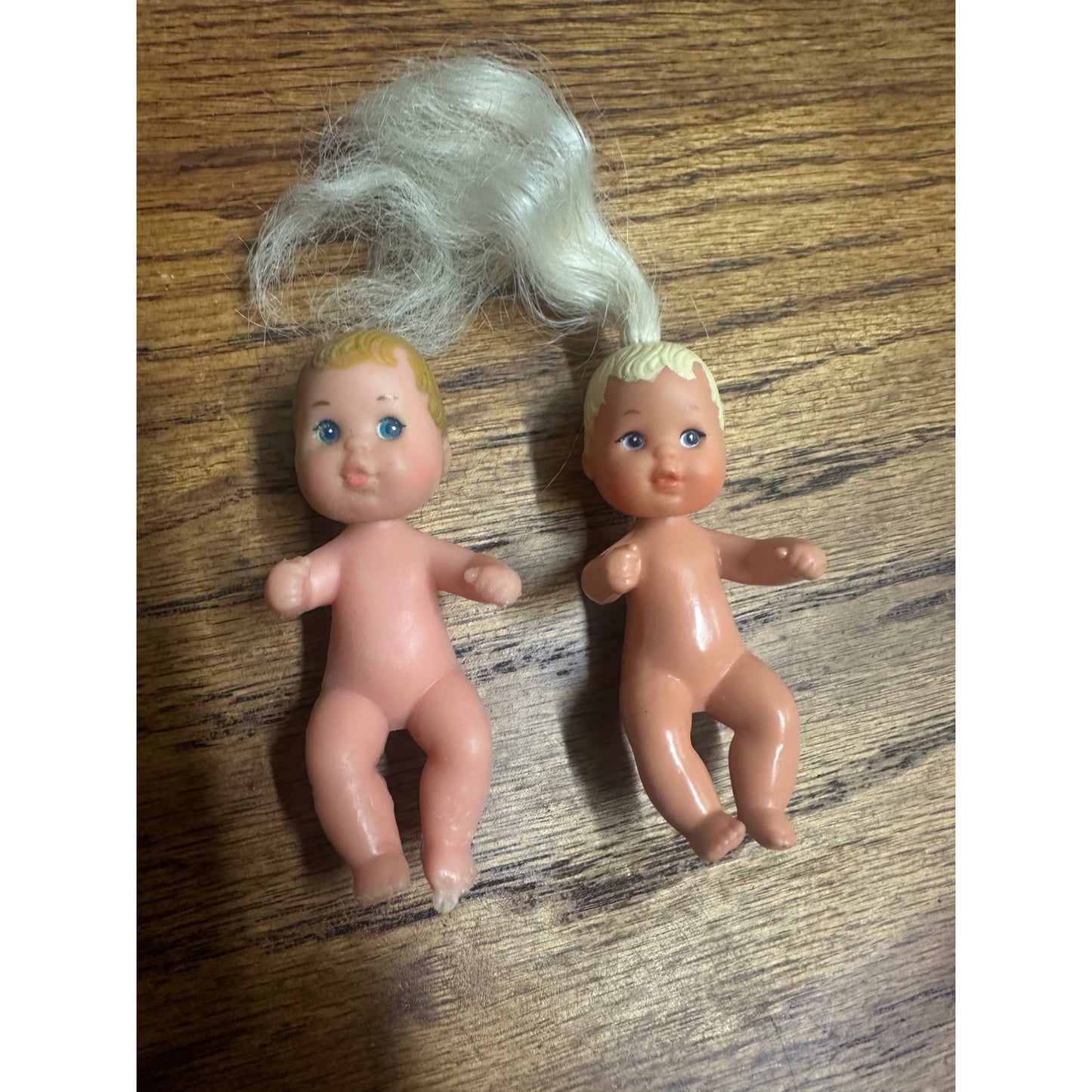 Lot Of 3 Vintage 2" Barbie Baby Krissy Doll Blonde Long Hair Mattel 1973