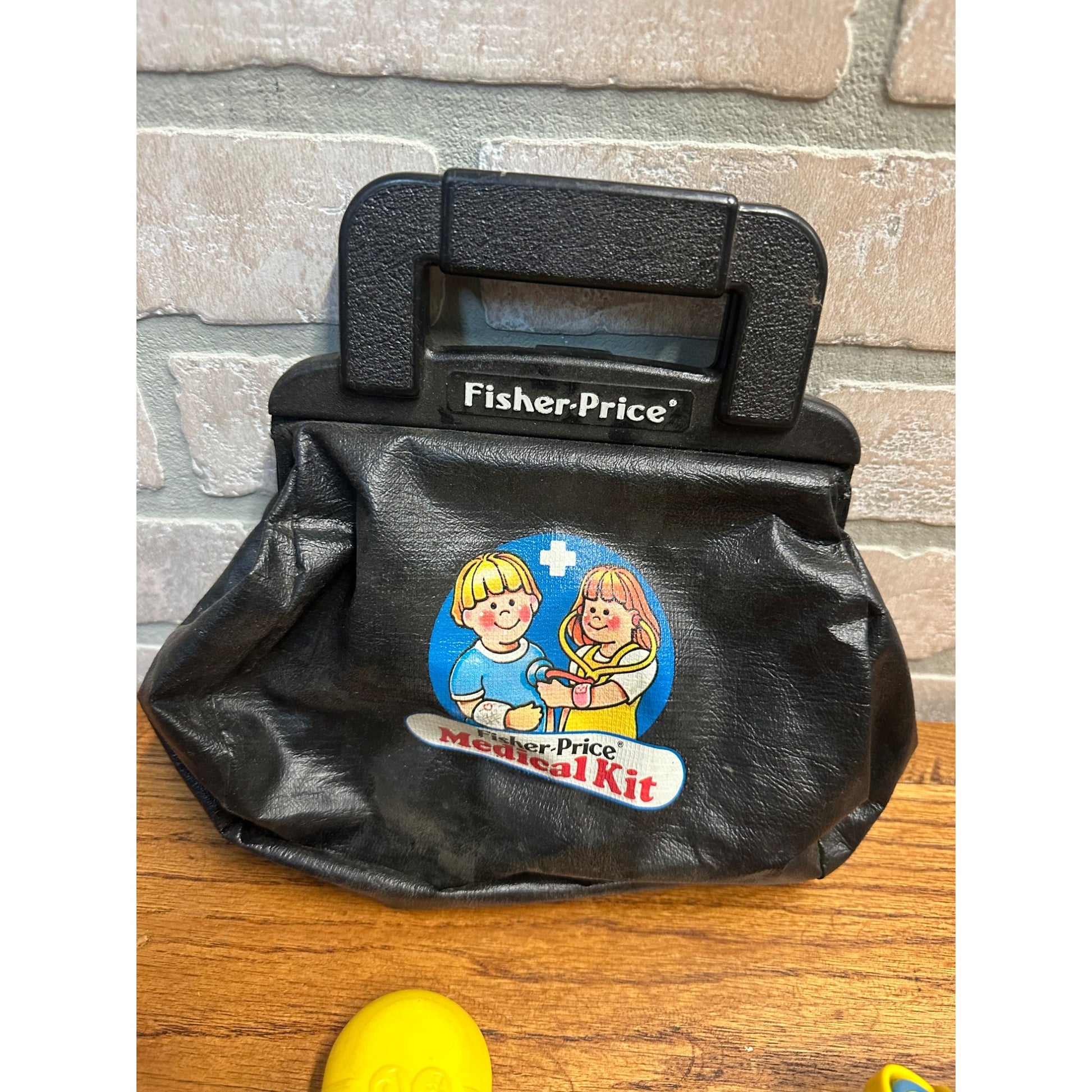Vintage Fisher Price Medical Kit Bag Play Doctor Toy w/ Equipment