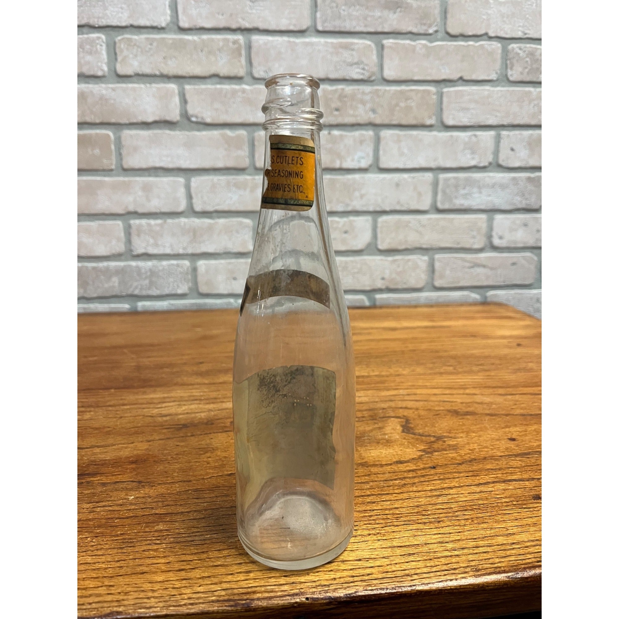 Vintage 1940s Snider Catsup Glass Bottle w/ Full Labels Advertising Kitchen Decor
