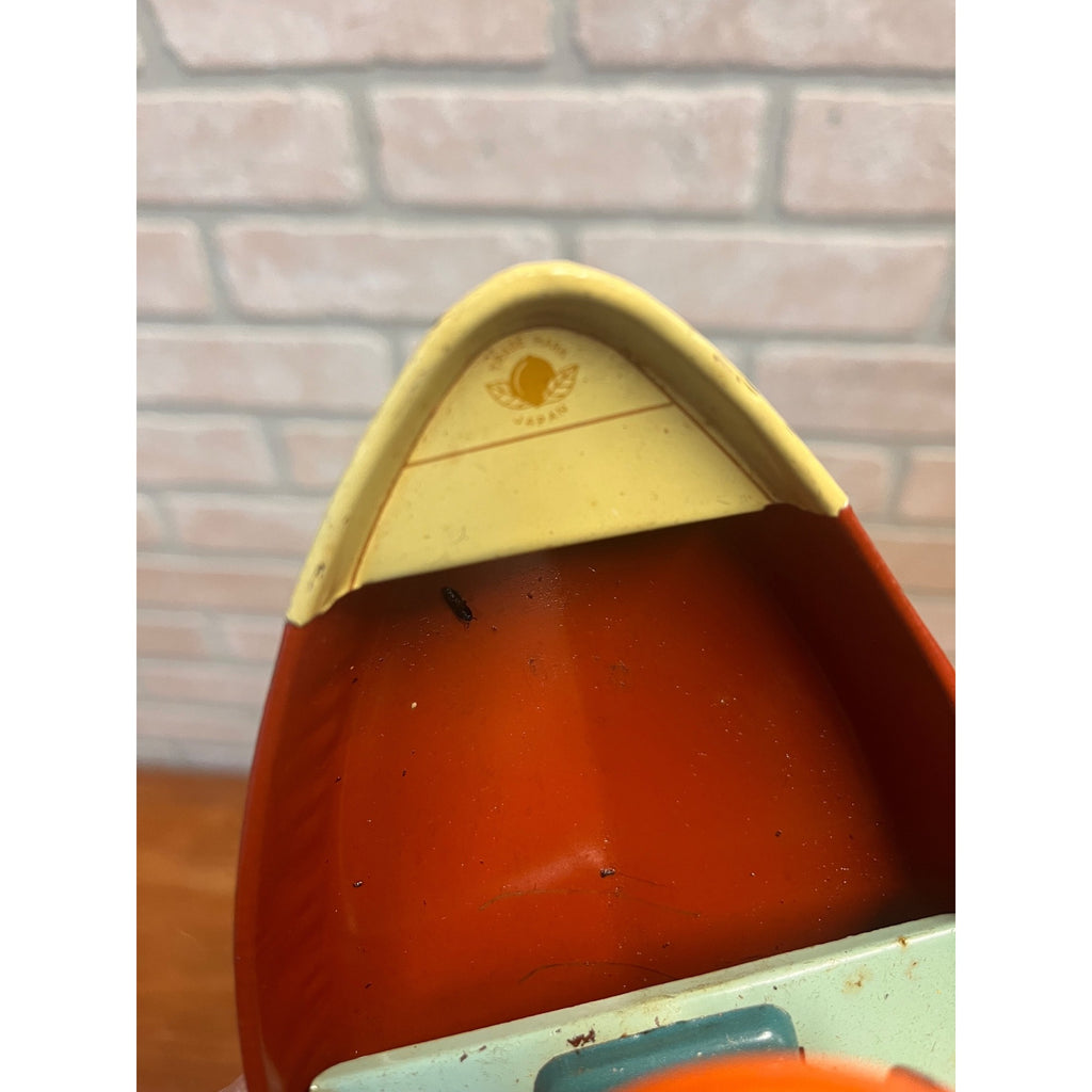 RARE Vintage 1950s Tin Litho Windup Row Rowing Boat Japan Momoya / Nikko w/ Box