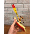 RARE Vintage 1950s Tin Litho Windup Row Rowing Boat Japan Momoya / Nikko w/ Box